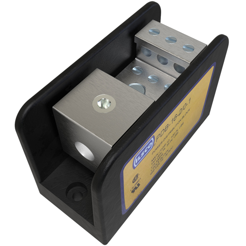 Power Distribution Block, Dual Rated, Line Conductor Range 2/0-12, Load Range 4-14, 1 Port Per Pole Line Side, 6 Ports Per Pole Load Side, 1 Pole, UL, CSA