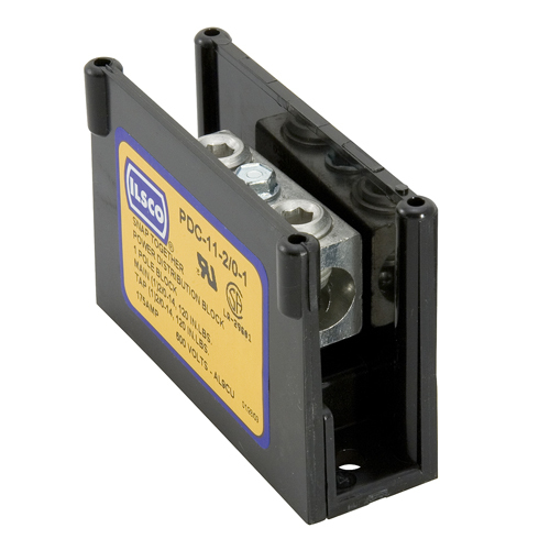 Power Distribution Block, Modular Design, Dual Rated, Line Conductor Range 2/0-14, Load Range 2/0-14, 1 Port Per Pole Line Side, 1 Port Per Pole Load Side, 1 Pole, UL, CSA