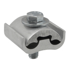 Aluminum Parallel Groove Clamp, Dual Rated, Conductor Range 4/0-2, 3/8in Steel Bolt