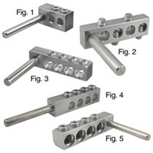 Aluminum Pole Type Overhead Transformer Lug, Dual Rated, Conductor Range 350-10, 2 Ports, Left Handed