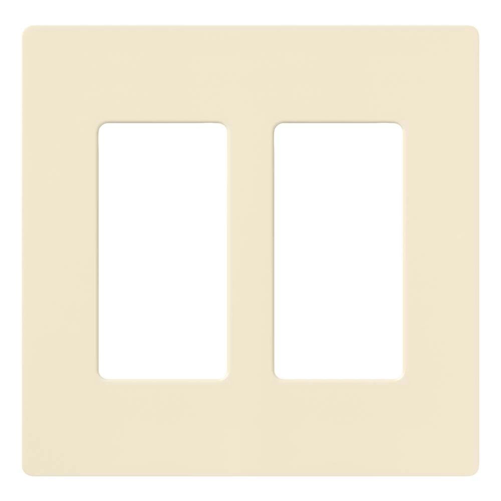 Claro Wallplate, Gloss Finish, Two-gang in almond