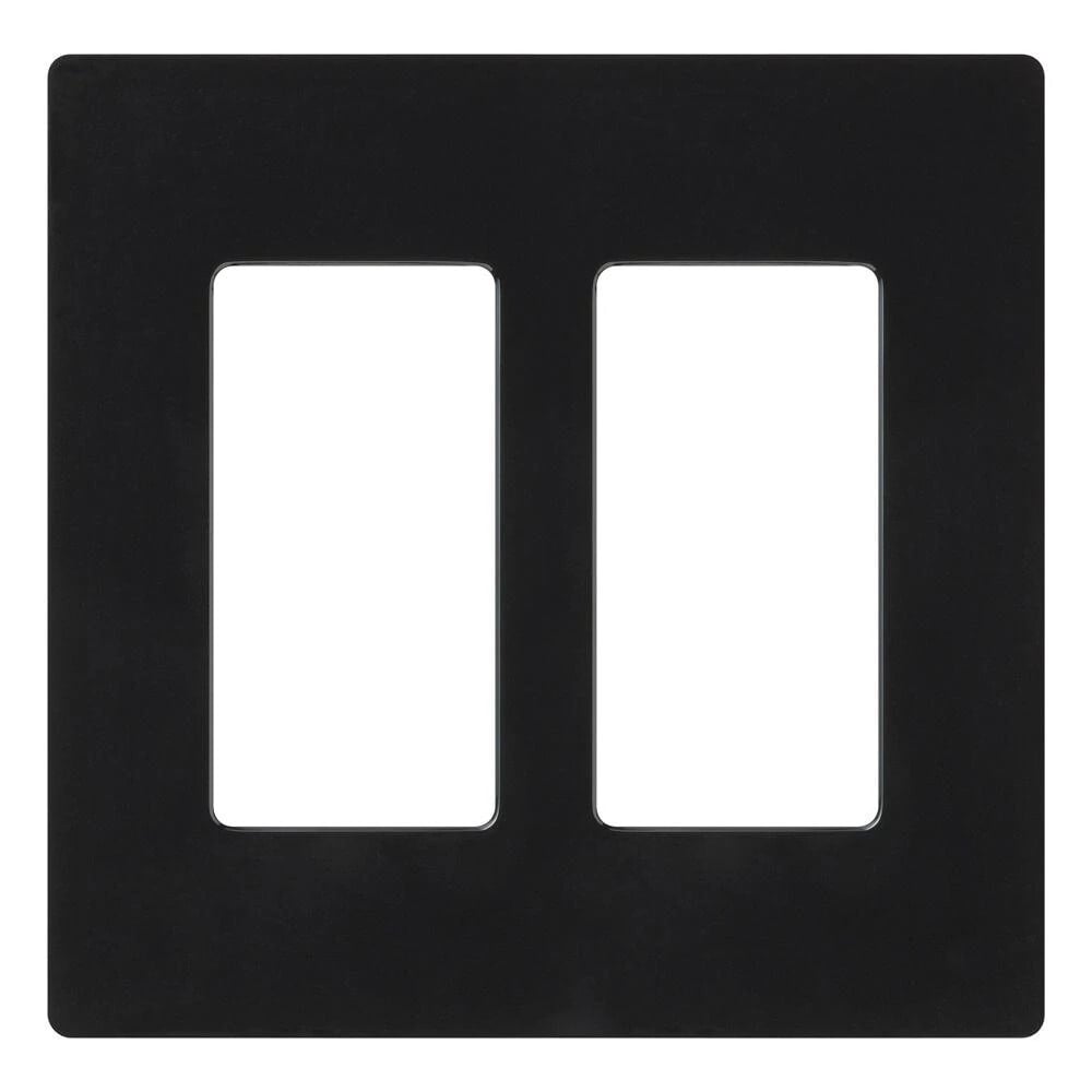 Claro Wallplate, Gloss Finish, Two-gang in black
