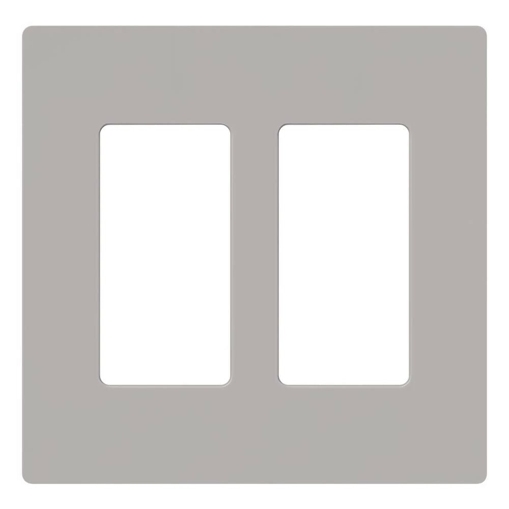 Claro Wallplate, Gloss Finish, Two-gang in gray