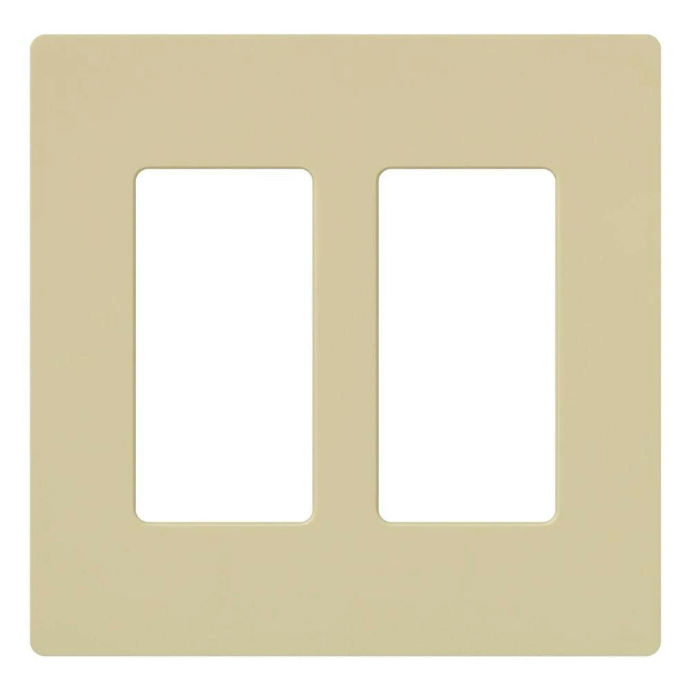 Claro Wallplate, Gloss Finish, Two-gang in ivory