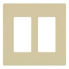 Claro Wallplate, Gloss Finish, Two-gang in ivory