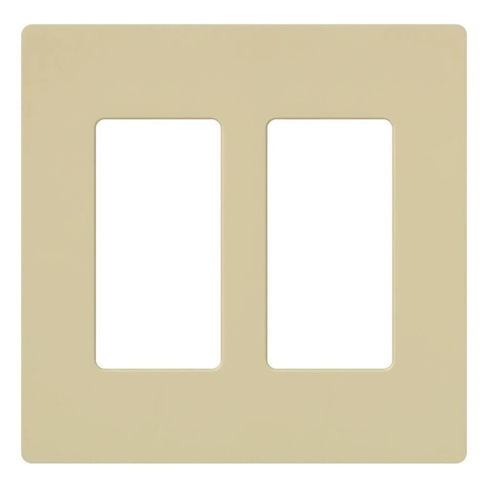 Claro Wallplate, Gloss Finish, Two-gang in ivory