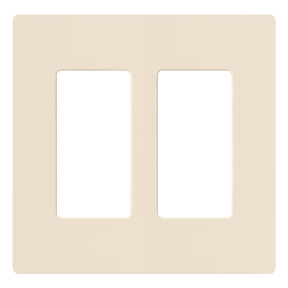 Claro Wallplate, Gloss Finish, Two-gang in light almond