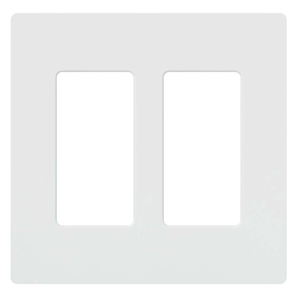 Claro Wallplate, Gloss Finish, Two-gang in white