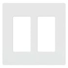 Claro Wallplate, Gloss Finish, Two-gang in white