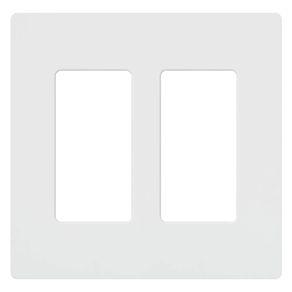 Claro Wallplate, Gloss Finish, Two-gang in white