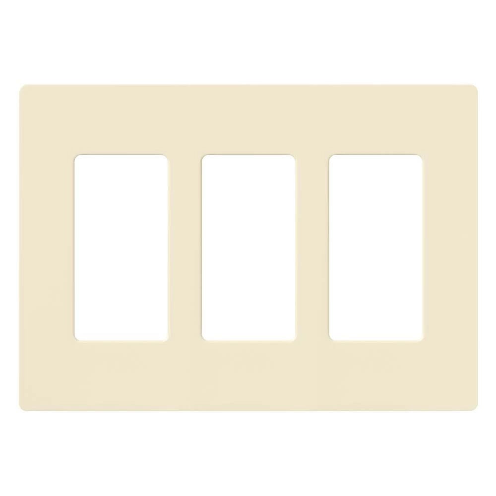 Claro Wallplate, Gloss Finish, Three-gang in almond