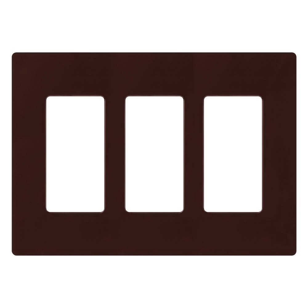 Claro Wallplate, Gloss Finish, Three-gang in brown