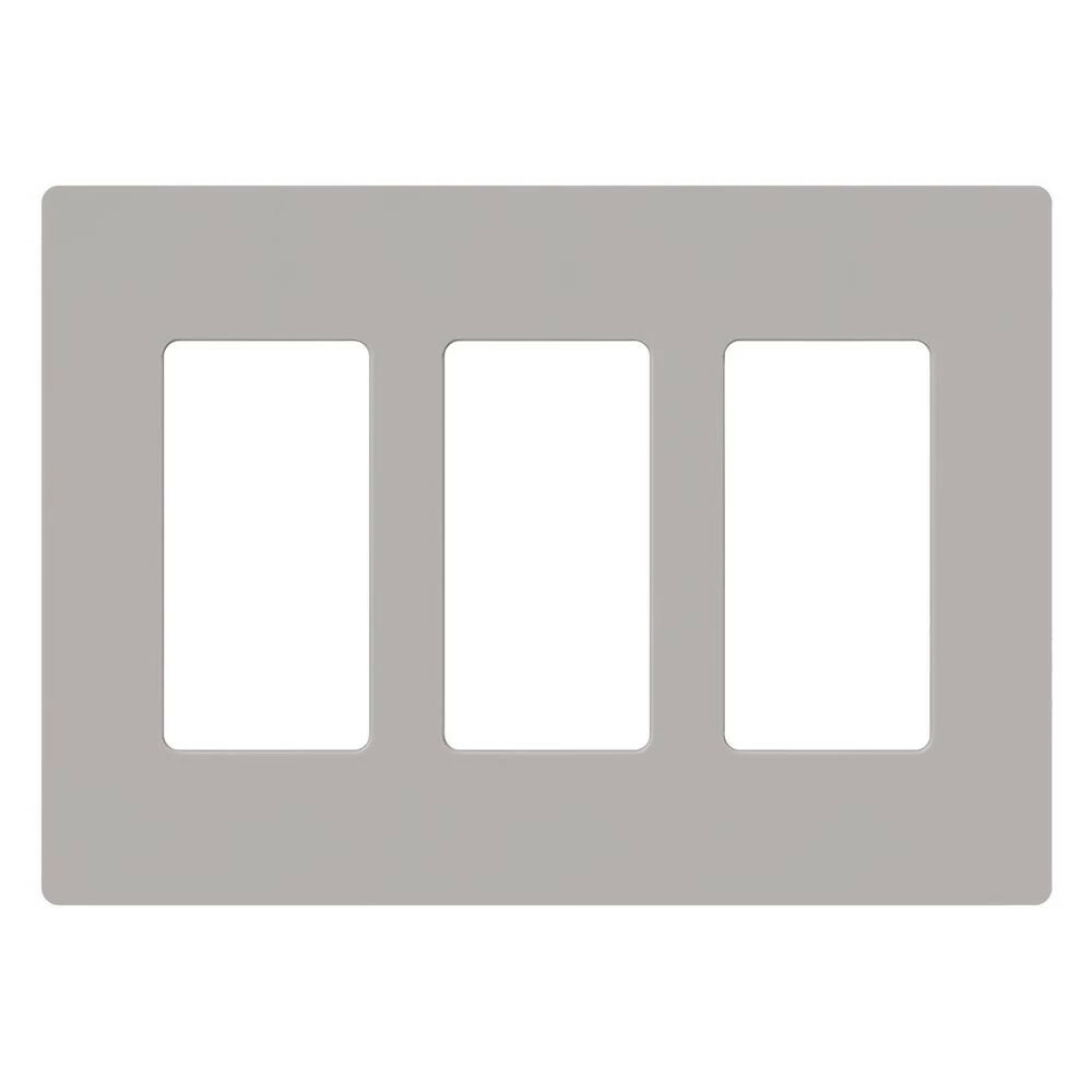 Claro Wallplate, Gloss Finish, Three-gang in gray