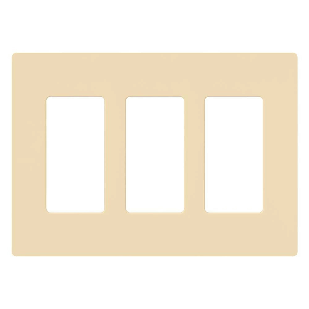 Claro Wallplate, Gloss Finish, Three-gang in ivory