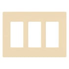 Claro Wallplate, Gloss Finish, Three-gang in ivory