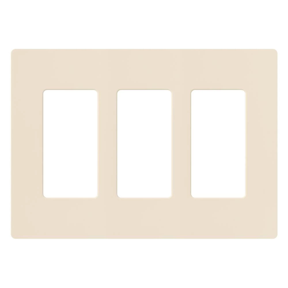 Claro Wallplate, Gloss Finish, Three-gang in light almond