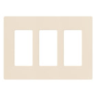 Claro Wallplate, Gloss Finish, Three-gang in light almond