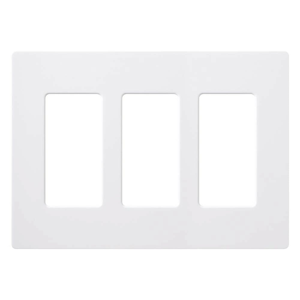 Claro Wallplate, Gloss Finish, Three-gang in white
