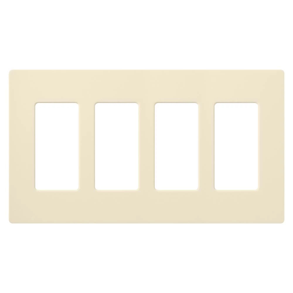Claro Wallplate, Gloss Finish, Four-gang in almond