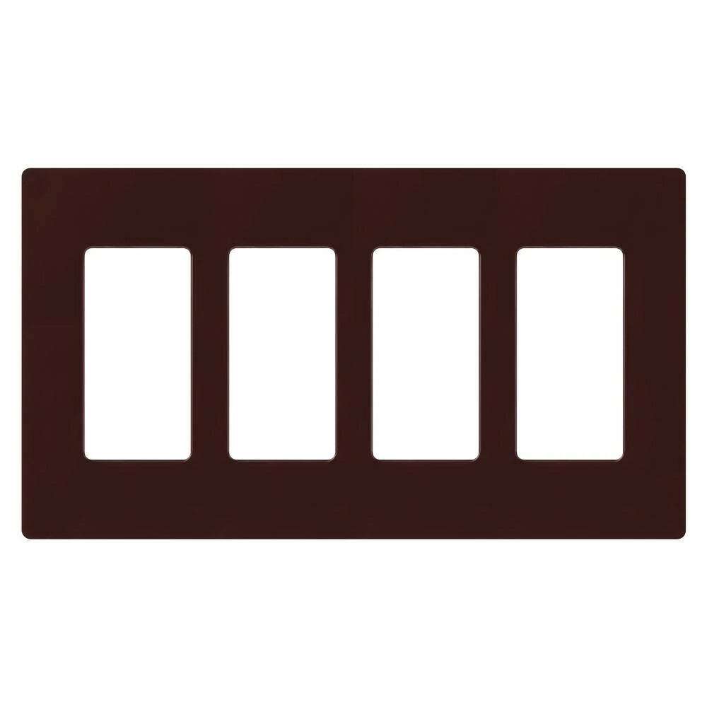 Claro Wallplate, Gloss Finish, Four-gang in brown