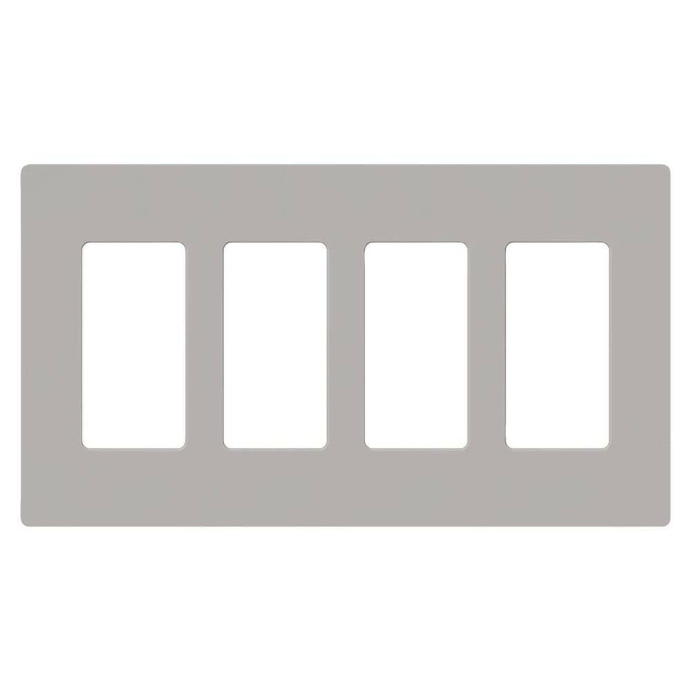 Claro Wallplate, Gloss Finish, Four-gang in gray