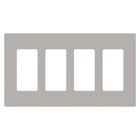 Claro Wallplate, Gloss Finish, Four-gang in gray