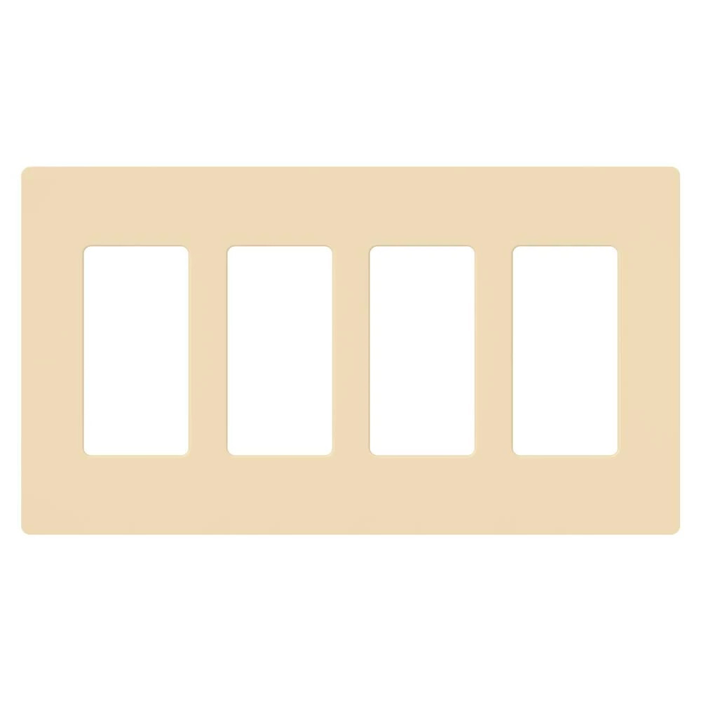 Claro Wallplate, Gloss Finish, Four-gang in ivory