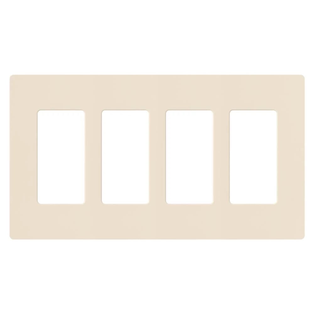 Claro Wallplate, Gloss Finish, Four-gang in light almond