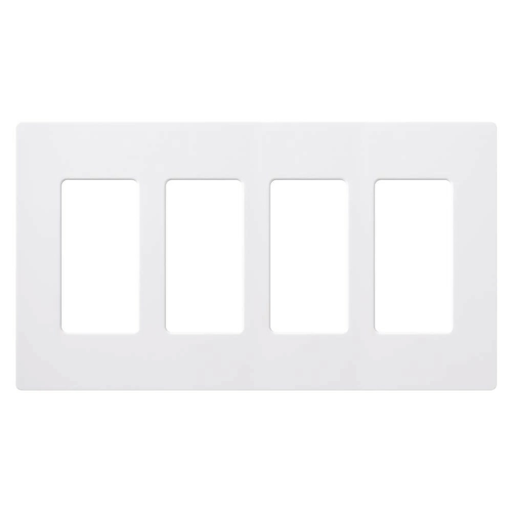 Claro Wallplate, Gloss Finish, Four-gang in white