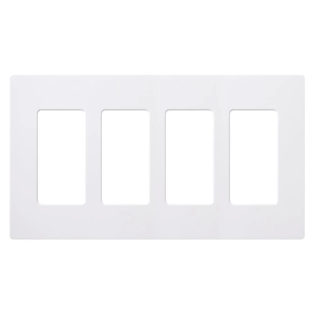 Claro Wallplate, Gloss Finish, Four-gang in white