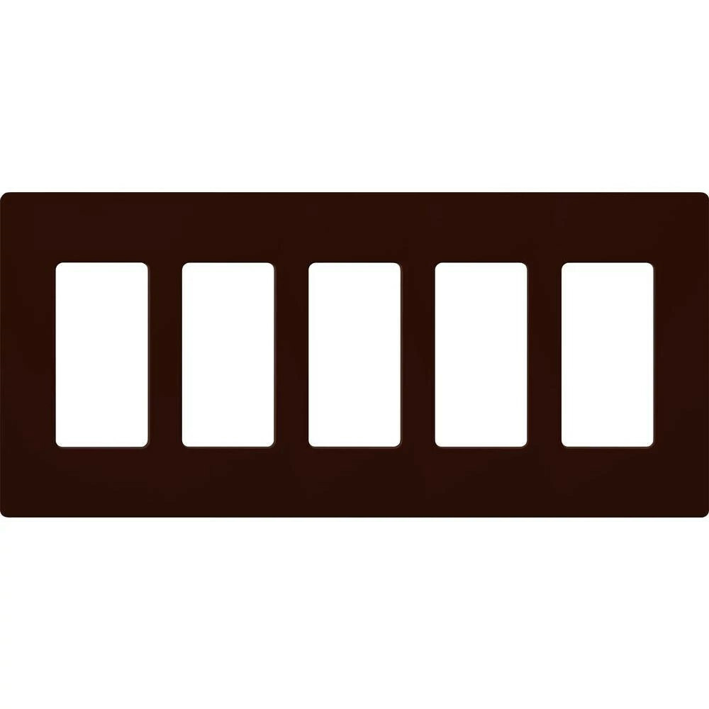 Claro Wallplate, Gloss Finish, Five-gang in brown