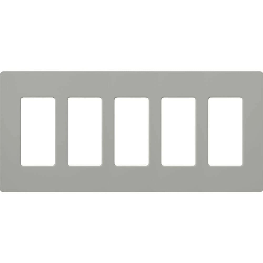 Claro Wallplate, Gloss Finish, Five-gang in gray