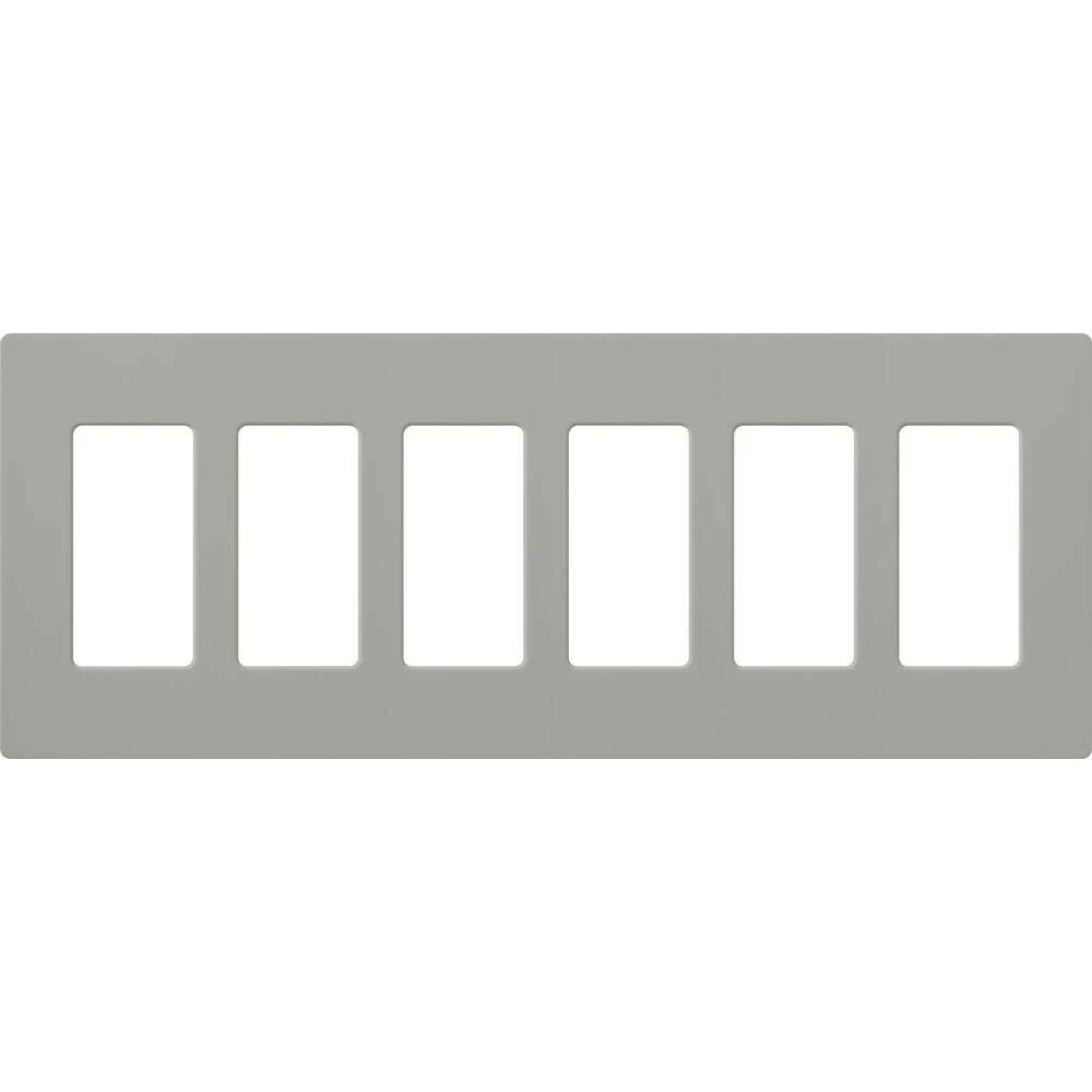 Claro Wallplate, Gloss Finish, Six-gang in gray
