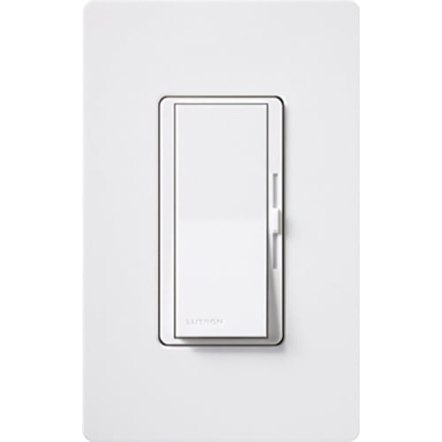 Diva Dimmer - Gloss Finish, Incandescent/Halogen, Single-pole, 120V/1000W clamshell packaging in white
