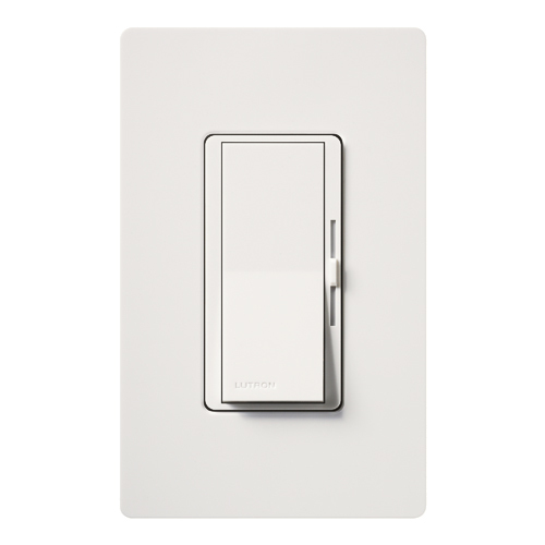 Diva Dimmer - Gloss Finish, Incandescent/Halogen, Single-pole, 120V/600W clamshell packaging in white