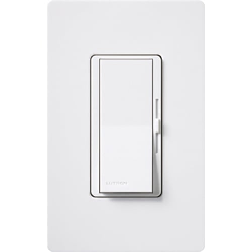 Diva Dimmer - Gloss Finish, Fluorescent or LED Dimming with 3-Wire Ballasts and Drivers, 3-way/single-pole, 277V/6A in white