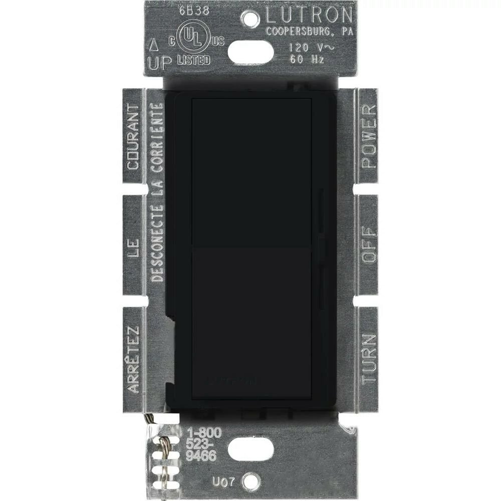 Lutron Diva 3-Speed 1.5A Fan Control, Single-Pole/3-Way, Black