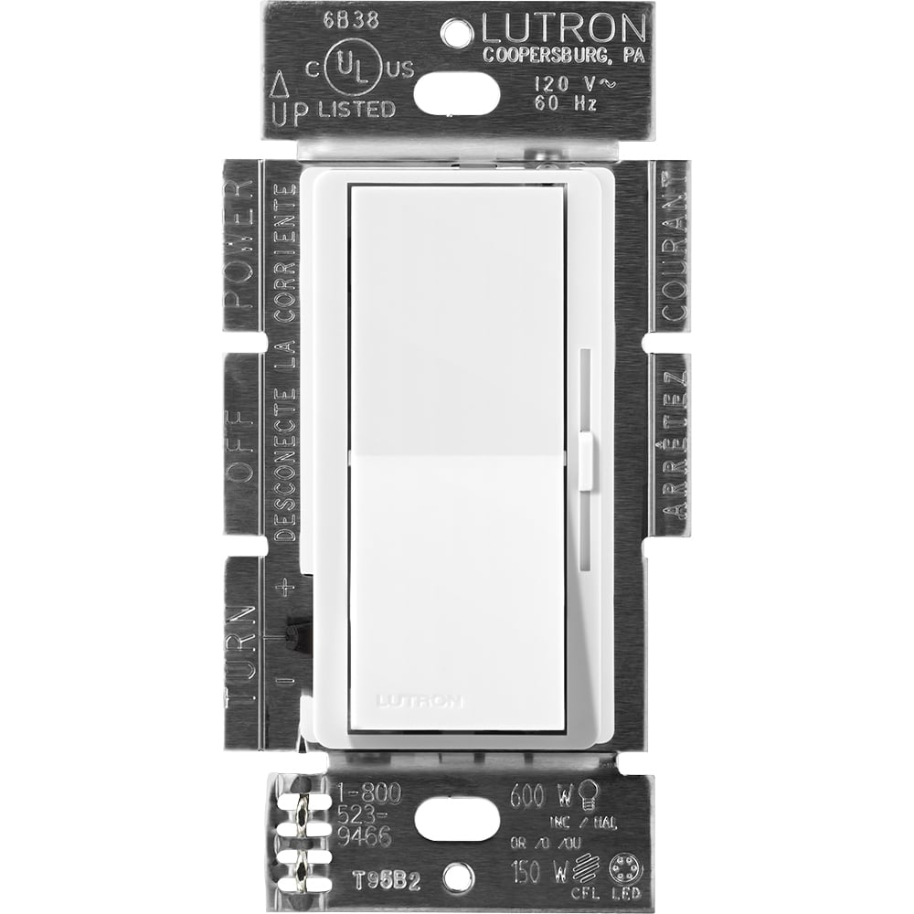 Diva Dimmer - Satin Finish, Electronic Low-Voltage, Single-pole, 120V/300W in snow