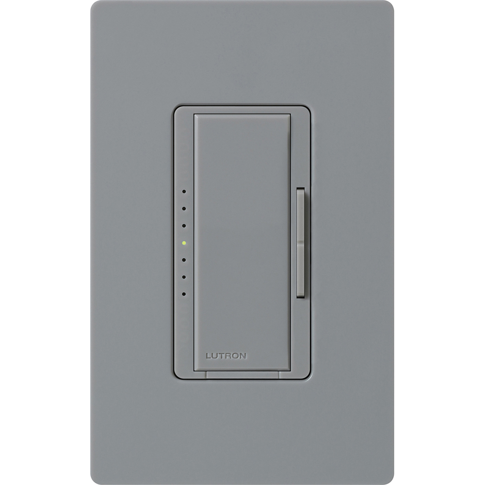 Maestro Dimmer - Gloss Finish, Magnetic Low-Voltage, Multi-location/single-pole, 120V/1000VA (800W) in gray