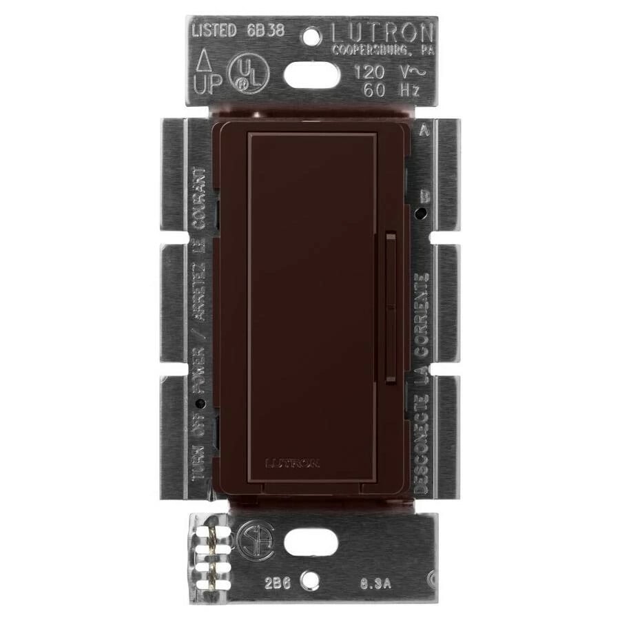 Maestro Companion dimmer for multi-location use, 120V, Gloss finish in brown