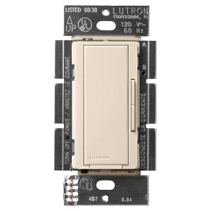 Maestro Companion dimmer for multi-location use, 120V, Gloss finish in light almond
