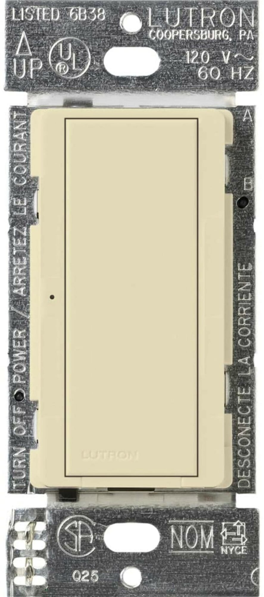 Maestro Switch - Gloss Finish, Incandescent/Halogen, Magnetic Low-Voltage, Electronic Low-Voltage, Fluorescent, Multi-location/single-pole, 120V/8A in almond