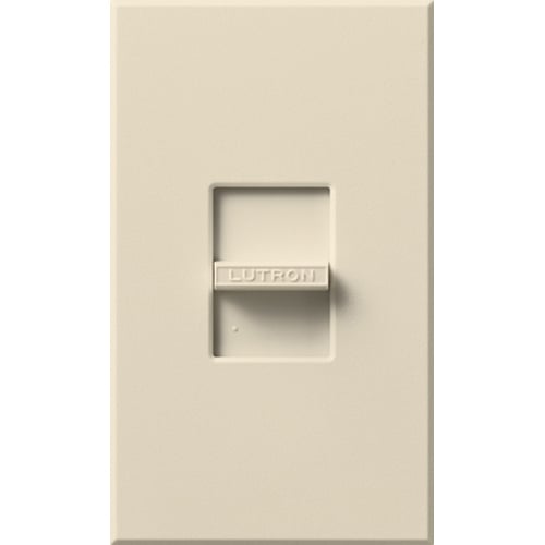 Nova Dimmer, Fluorescent or LED Dimming with 3-Wire Ballasts and Drivers, Single-pole (small control), 120V/16A in light almond
