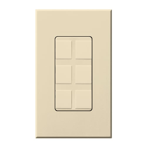 Nova T Architectural Series Wallplate Field-customizable 6-port frame in beige