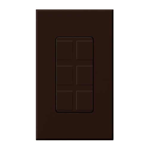 Nova T Architectural Series Wallplate Field-customizable 6-port frame in brown
