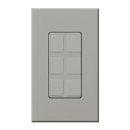 Nova T Architectural Series Wallplate Field-customizable 6-port frame in gray