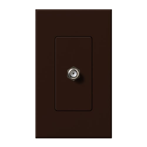 F-style, 75-ohm coaxial cable, single port in brown