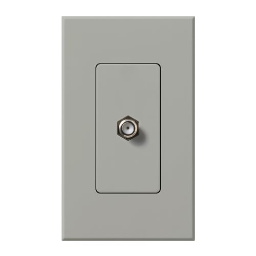 F-style, 75-ohm coaxial cable, single port in gray