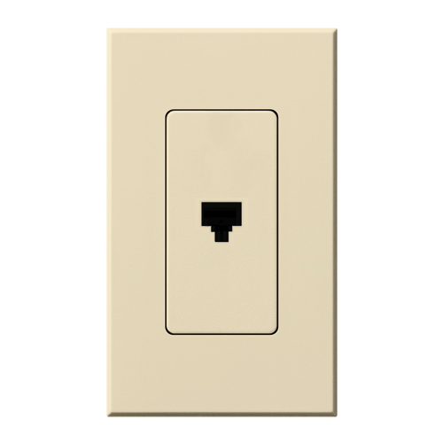 Nova T 8-conductor telephone jack, RJ11, single port in beige
