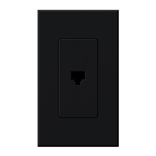 Nova T 8-conductor telephone jack, RJ11, single port in black